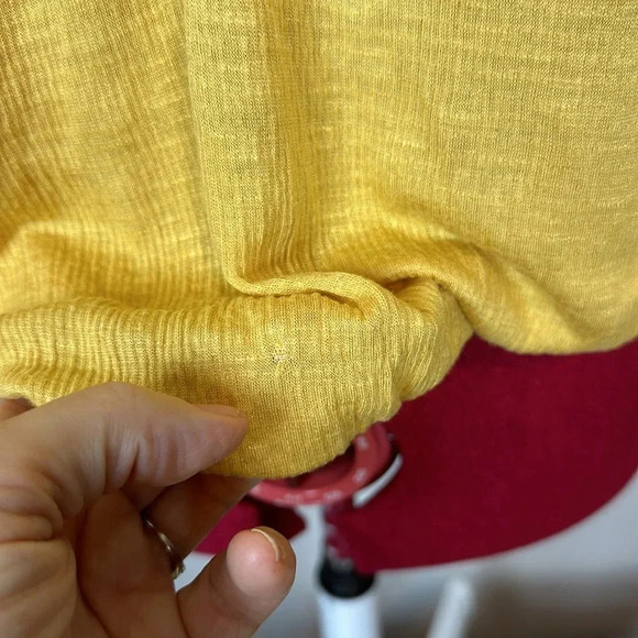 American Rag cie long sleeve raglan v-neck flounce front tie elastic XS - S - Picture 6 of 10